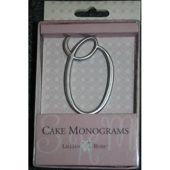 QUEST- Letter O Silver 2 1/2" Monogram 25Th Anniversary Wedding Cake Topper Pick