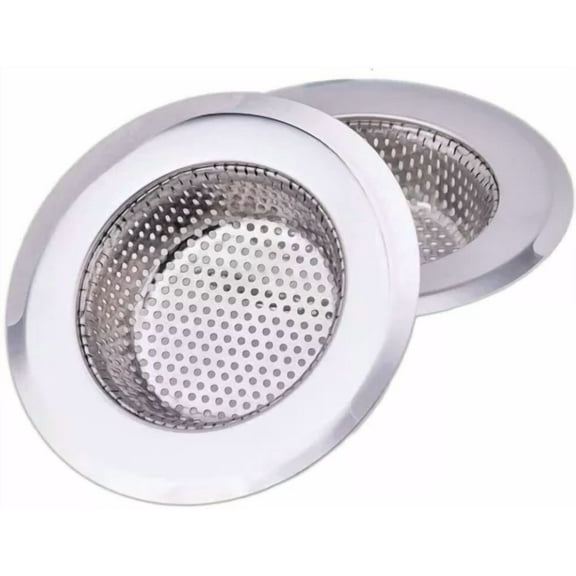 QUEST- New 4.5" Stainless Steel Sink Strainer Stopper Drain Kitchen Waste Plug Set Of 2