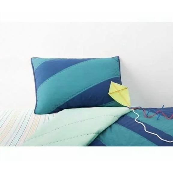 QUEST- Pillowfort Geo Line Water Colors Standard Size Blue Teal Pillow Sham