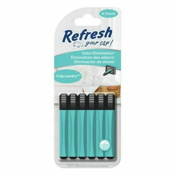 QUEST- Refresh Your Car! Crisp Laundry Scent Car Air Freshener Vent Stick - 6 Count