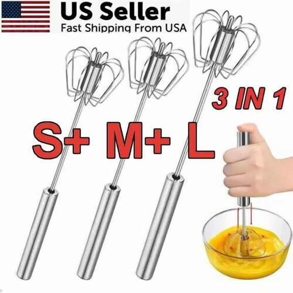QUEST- Semi-Automatic Egg Whisk Hand Push Egg Beater Stainless Steel Blender Mixer Whis