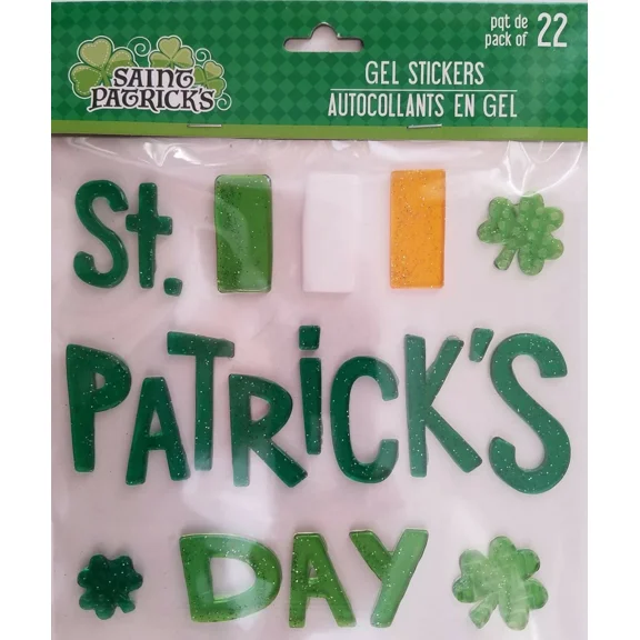 QUEST- St. PatrickS Day Window Gel Stickers Decorations 22 Stickers W