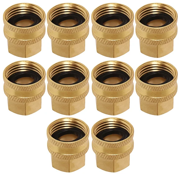 QUEST- Swivel Garden Hose Adapter, 3/4" Fh X 1/2" Fip Swivel, Brass Lead Free 10 Pack