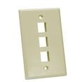 thumbnail image 1 of QUEST TECHNOLOGY KEYSTONE WALL PLATE, SINGLE-GANG - 3 PORTS, IVORY, 1 of 1