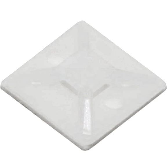 QUEST TECHNOLOGY NYLON CABLE TIE MOUNTS, NATURAL - 0.75'' SELF ADHESIVE, 100 Pack
