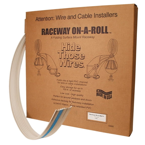 QUEST TECHNOLOGY RACEWAY ON-A-ROLL - 1/4'', BEIGE, 100 FT