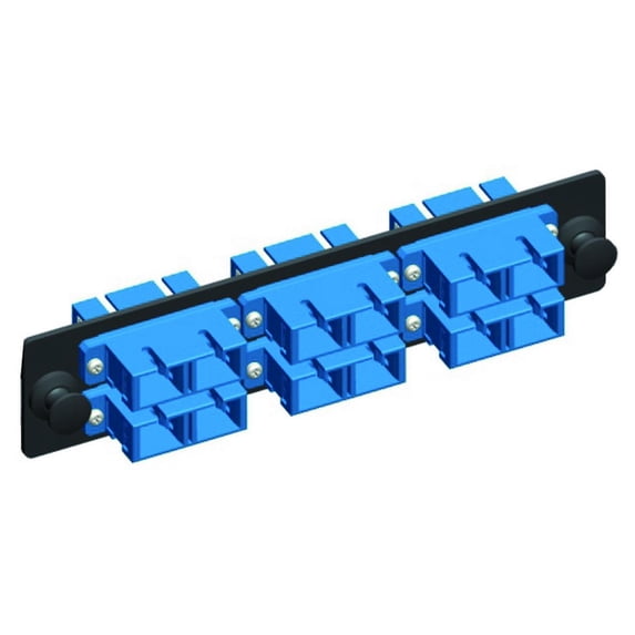 QUEST TECHNOLOGY SC ADAPTER STRIP - (DUPLEX) 12 FIBER, 6-PORT, SINGLE-MODE CERAMIC