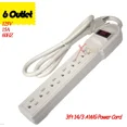 thumbnail image 1 of QUEST -UL Listed 125V 15A 60hz 3FT 6 Outlet Power Strip Surge Protector AC Plug AC Wall, 1 of 2