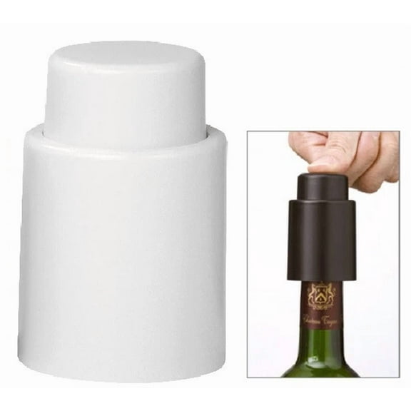 QUEST- White Stainless Steel Reusable Vacuum Sealed Red Wine Bottle Stopper Cap Plug