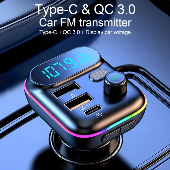 QUEST- Wireless Bluetooth 5.0 Car Fm Transmitter Mp3 Player Radio Usb Adapter Charger