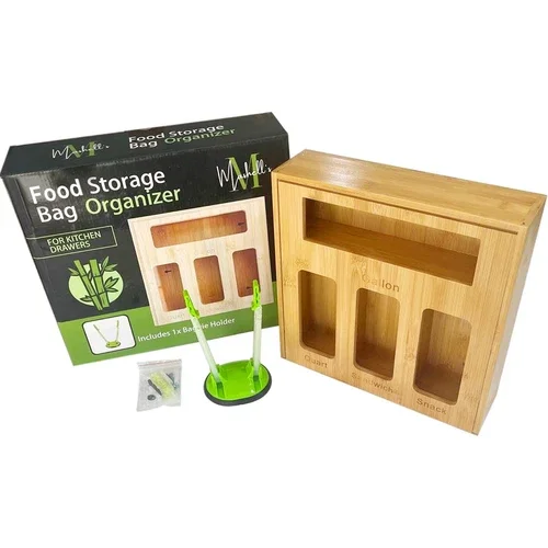 QUEST -Ziplock Bag Organizer For Drawer And Wall Hanging With Baggie Holder, Mashells.