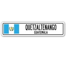 QUETZALTENANGO GUATEMALA Street Sign Guatemalan flag city country road gift