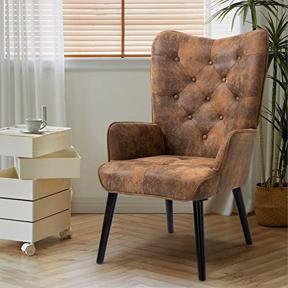 QUGDXVBN Accent Chair Rustic Accent Chair with Arms Tufted Button
