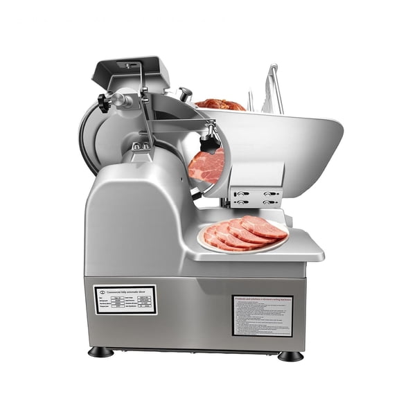 QUHEE Automatic Meat Slicer,550W Commercial Bandsaw Machine,10 inch Blade Meat Cutter for Home Commercial Use,Adjustable Thickness for Frozen Meat Cheese Bread