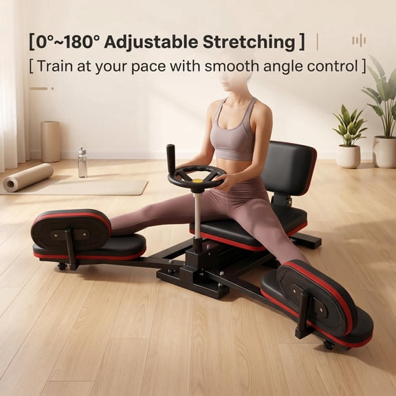 0-180 Degrees Split Machine, Split Stretcher for Home Gym Dance Studio, Steel Leg Stretcher Machine with PU Leather Cushion