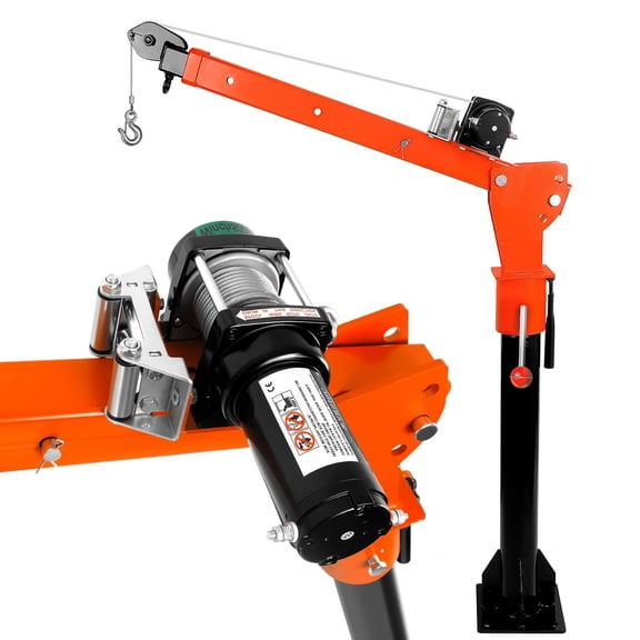 QUHEE Truck Mounted Crane, 5000 lbs Electric Winch Pickup Crane, 360 Rotatable Boom Hoist with 2200 lbs Capacity for Truck Bed Lifting