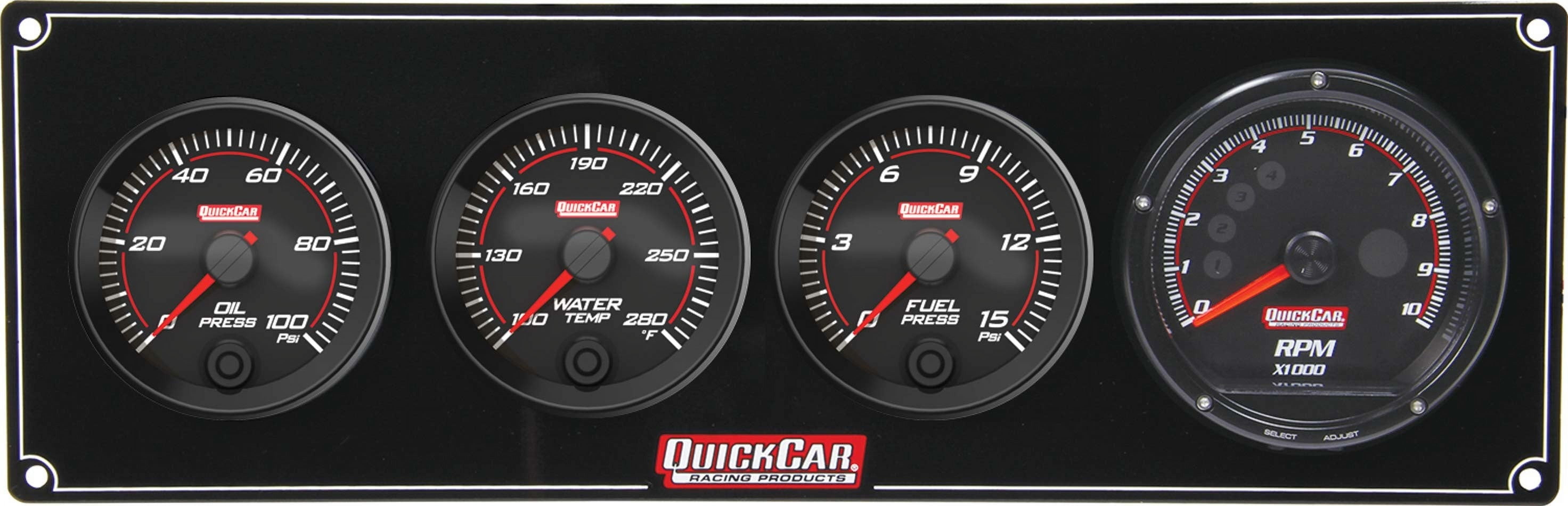 QuickCar Redline 3-1 Gauge Panel OP/WT/WP w/Recall Tach QuickCar Redline 3-1 Gauge Panel OP/WT/WP w/Recall Tach