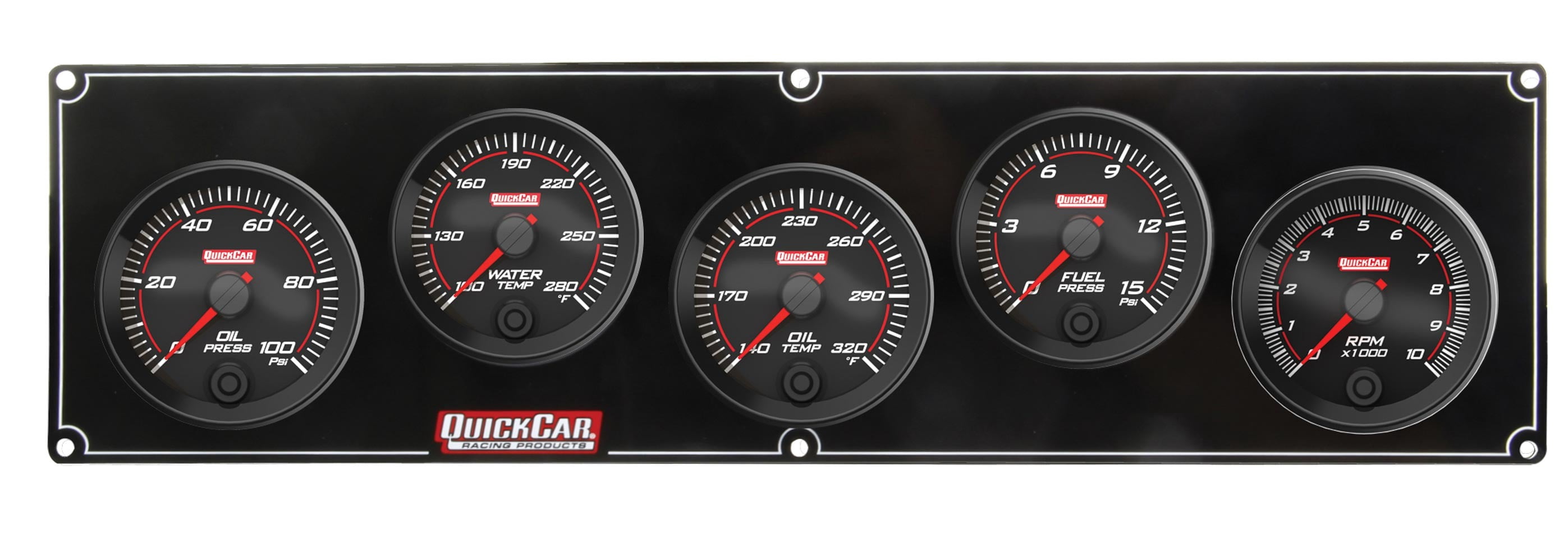 QUICKCAR RACING PRODUCTS Redline 4-1 Gauge Panel OP/WT/OT/FP w/2-5/8 Tach partNumber: 69-4251