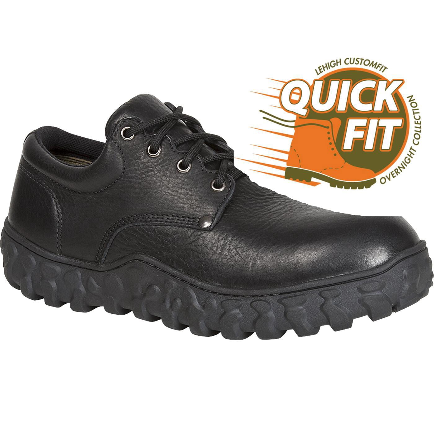 Lehigh Black Safety Shoes Lehigh Slip Grips Black Leather Safety Shoes 5332 SZ 11 M  main image 3