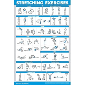 QUICKFIT Stretching Workout Exercise Poster - Stretch Routine (Laminated, 18" x 24")