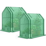 Quictent 2-Pack Mini Greenhouses Portable Green Houses, Plant Tents Small Greenhouse for Indoor Outdoor Plants 35” x18” x33” Heavy-Duty PE Cover Tents Waterproo
