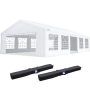 Quictent 20x30 FT White Party Tent with Church Windows & Zippered Sidewalls, Heavy Duty Galvanized Steel Frame, Weather Resistant for Outdoor Events