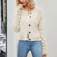 thumbnail image 1 of QUIDOS Womens Cardigan Sweaters Women's Fashion Solid Color Long Sleeve Cardigan Knit Loose Button Coat, 1 of 7