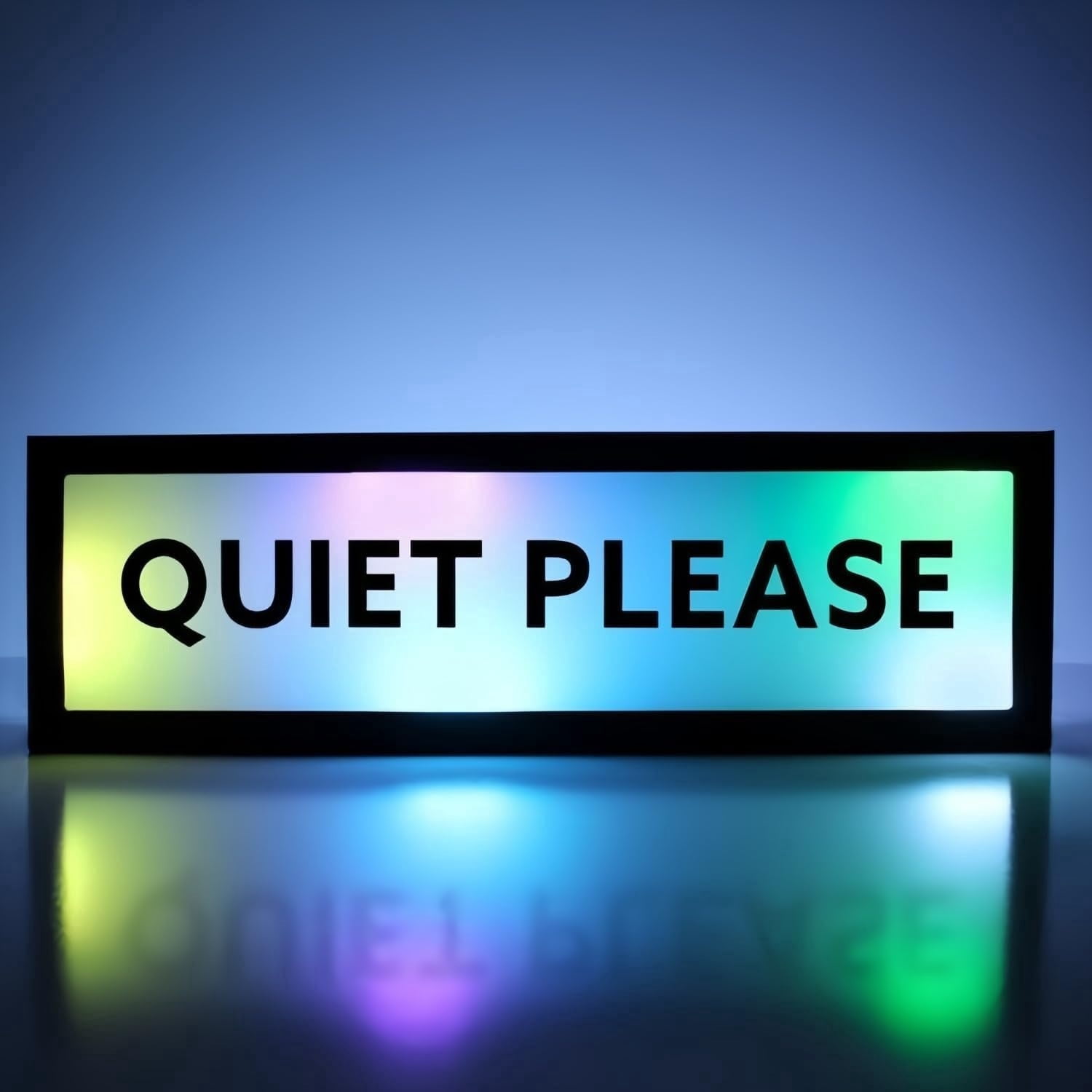 QUIET PLEASE RGB LED Neon Lightbox with Remote & APP Control Studio ...