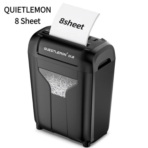 QUIETLEMON 8-Sheet Cross-Cut Paper Shredder for Home Office , Compact & Heavy Duty