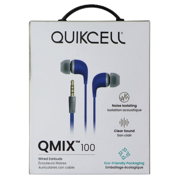 QUIKCELL QMX 100 WIRED 3.5MM EARBUDS COLOR:BLUE