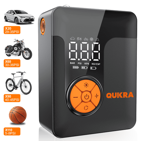 Tire Inflator Portable Air Compressor, 150 PSI Air Compressor Tire Pump,Auto Shut-off Tire Pump with LED Light Display for Car, Bikes, Sports Balls, Inflatable Toys
