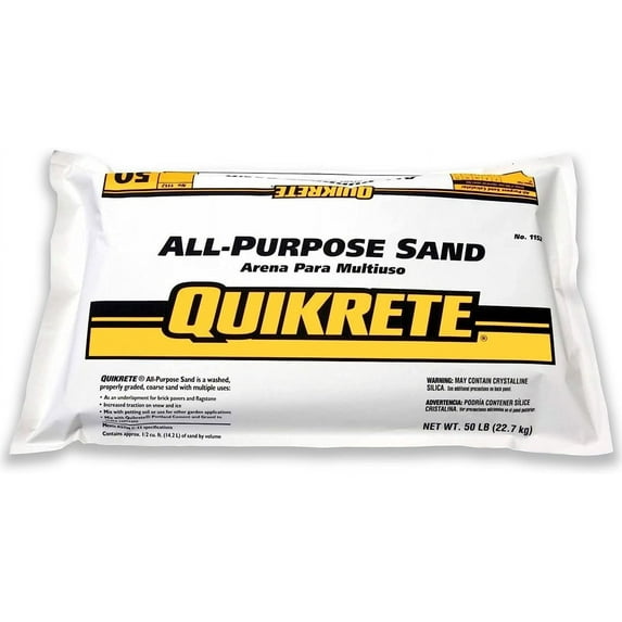 QUIKRETE All Purpose Sand for Potting Soil, Concrete Mix, Traction on Snow and Ice, Brick Pavers, Graded Coarse, 50 Pound Bag