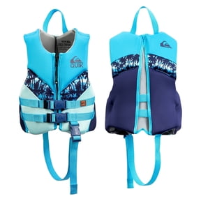 Quiksilver Child Life Jacket, US Coast Guard Approved PFD with Safety Strap, Boys 33 - 55 lbs
