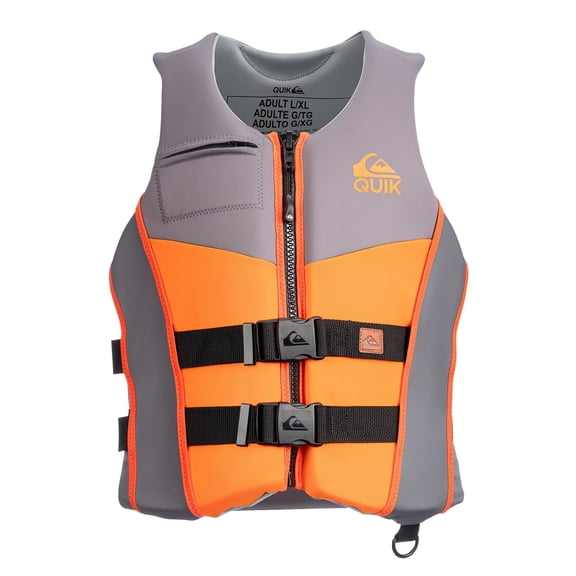 Quiksilver Men's Life Jacket, US Coast Guard Approved PFD, Flotation Device Level 70 Buoyancy Aid for Fishing Kayaking Boating, Dual Size L/XL 36"- 44"
