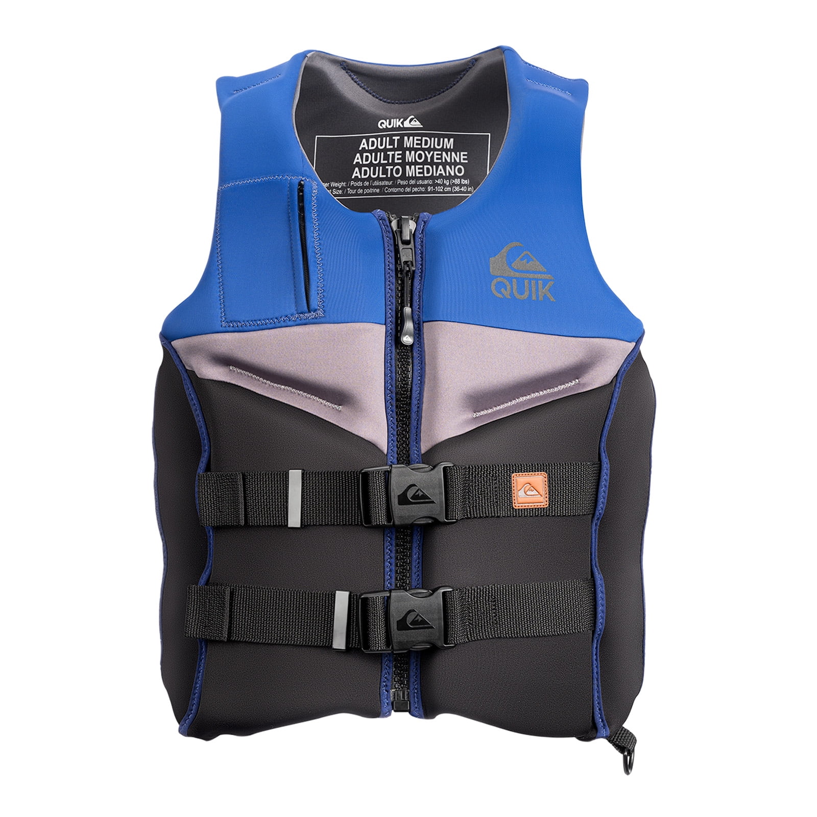 Chaleco y Chaqueta de Uso Diario para Hombre, Dispositivo de Flotación Aprobado por la Guardia Costera de EE. UU., Nivel 70 de Flotabilidad para Paseos en Bote, Kayak y Rafting, Talla M 36"-40", Azul Marino y Negro