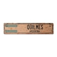 thumbnail image 1 of QUILMES ARGENTINA Vintage Plastic Street Sign Argentinian flag city country road wall gift | Indoor/Outdoor | 18" Wide, 1 of 4