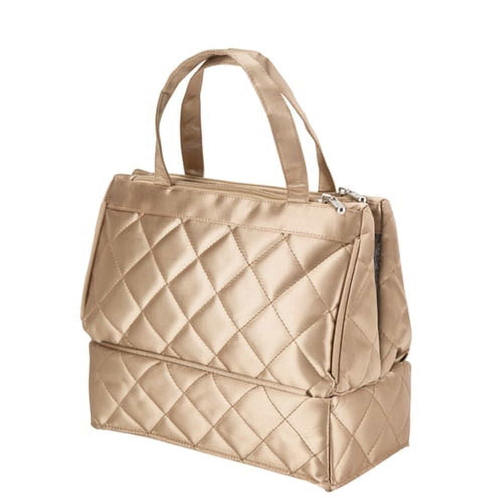 Quilted Gold Cosmetic Toiletry Bag