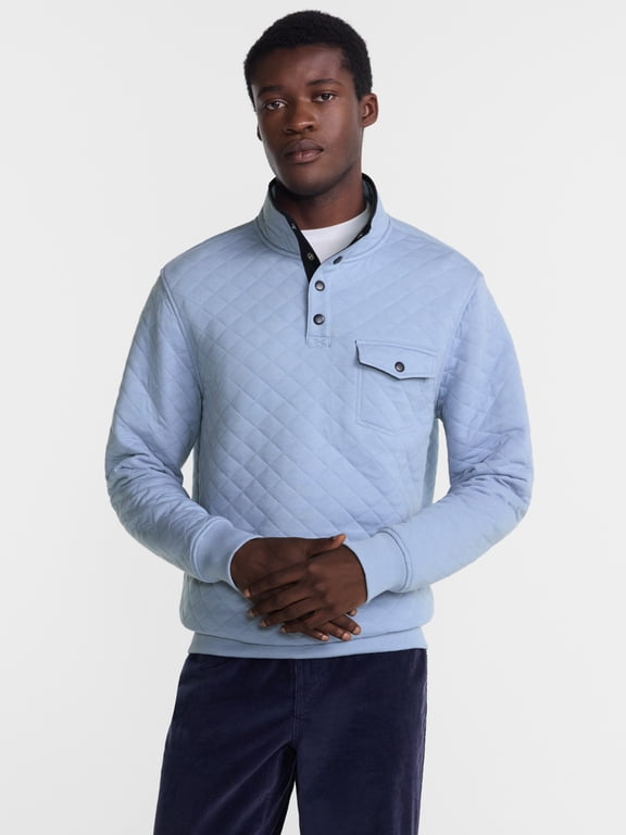 Men's Quilted Pullover with Chest Pocket, Size XS-4XLT
