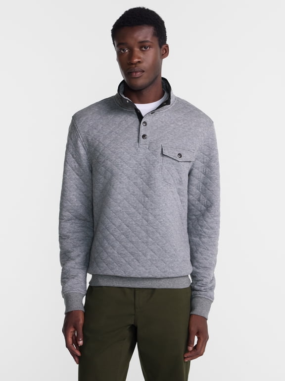 Men's Quilted Pullover with Chest Pocket, Size XS-4XLT
