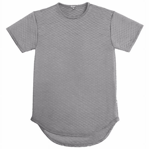 QUILTED SCALLOP TEE- GREY