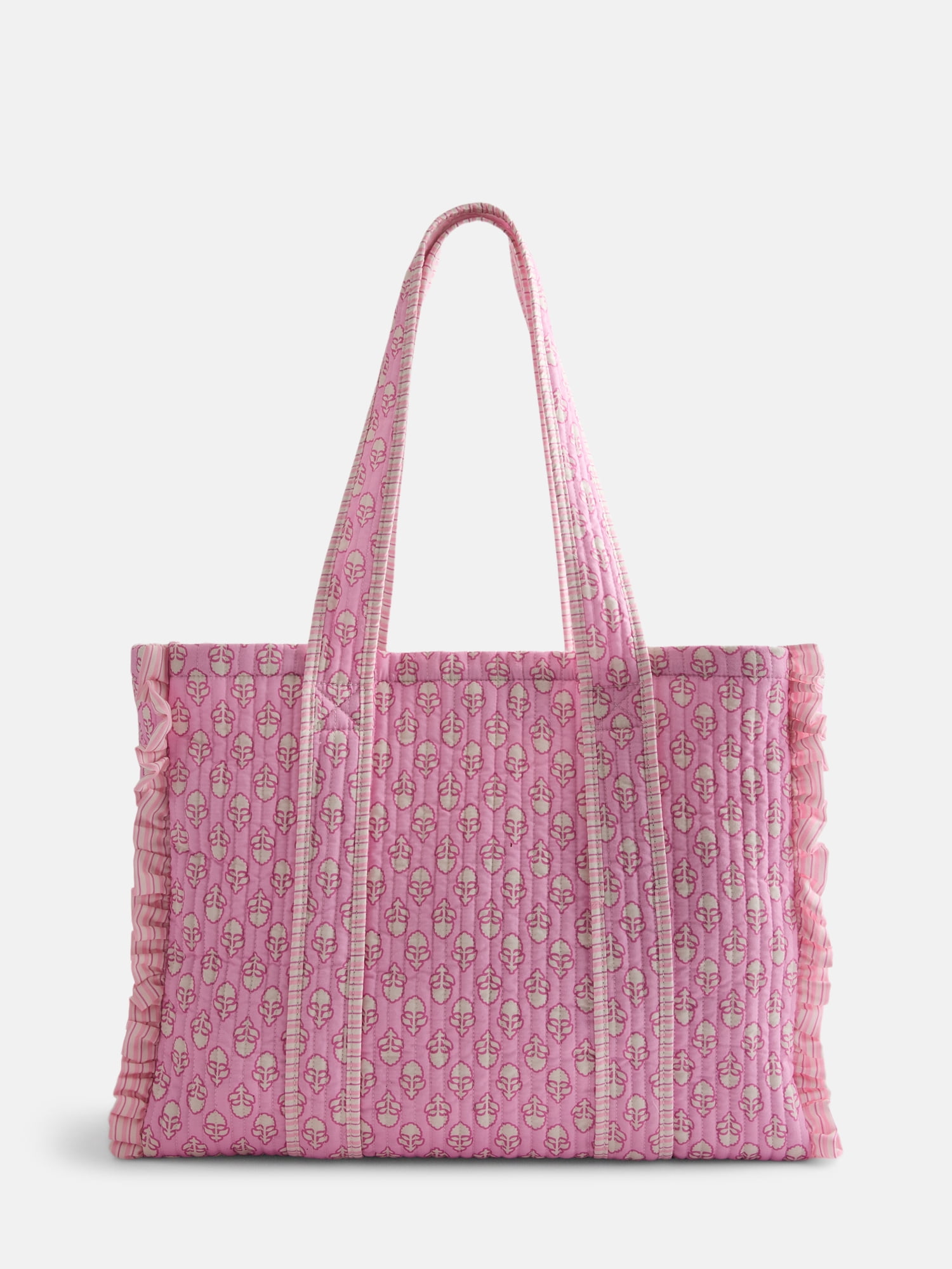 No Boundaries Quilted Tote Bag, Women's, Pink Floral
