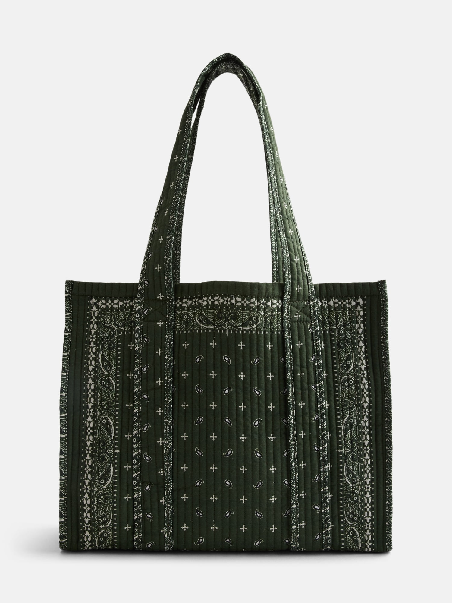 No Boundaries Quilted Tote Bag, Women's, Olive Bandana