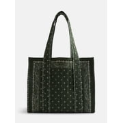Quilted Tote Bag, Women's, Olive Bandana