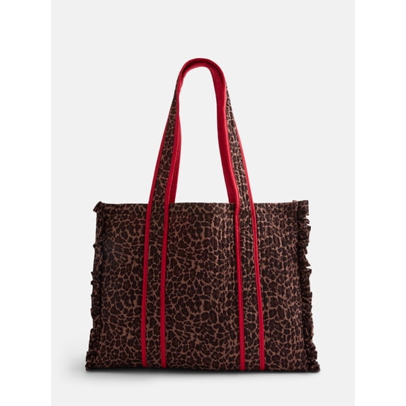 No Boundaries Quilted Tote Bag, Women's, Leopard