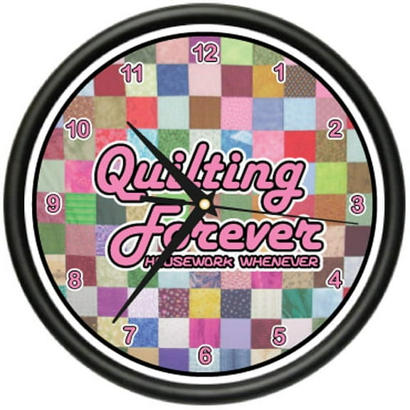 QUILTING Wall Clock sewing fabric family art gift