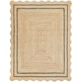 thumbnail image 1 of QUINCH Wave Edge Handwoven Area Rug Natural Fiber Farmhouse Boho Jute Rug, 1 of 5