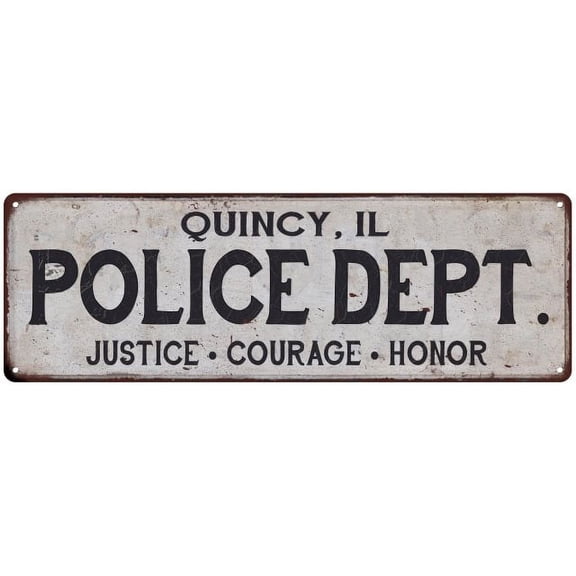 QUINCY, IL POLICE DEPT. Home Decor Metal Sign Gift 6x18 206180012916