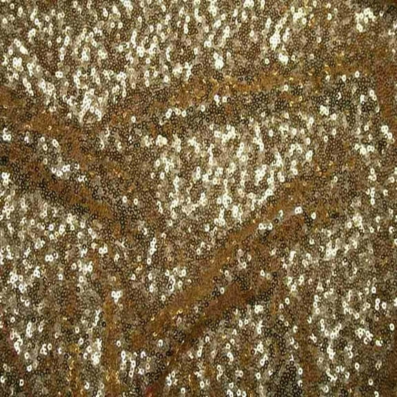 QUINCY Sequin Fabric on Mesh Material ,2-Way Stretch, 52 Inch. In Width, | Home Decor, Gold / Cut by the Yard