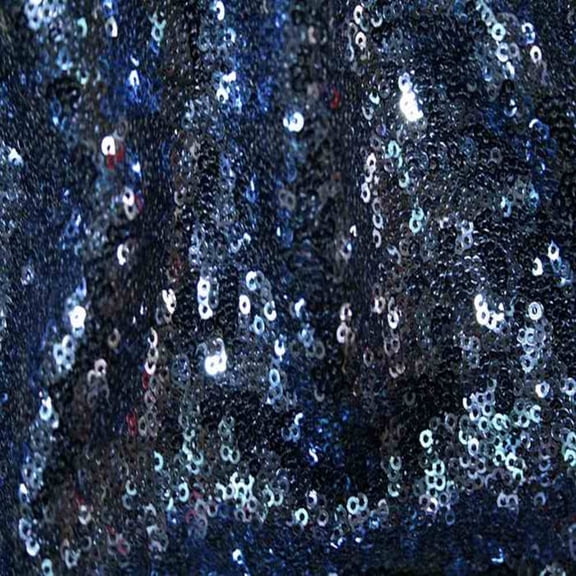 QUINCY Sequin Fabric on Mesh Material ,2-Way Stretch, 52 Inch. In Width, | Home Decor, Navy / Cut by the Yard
