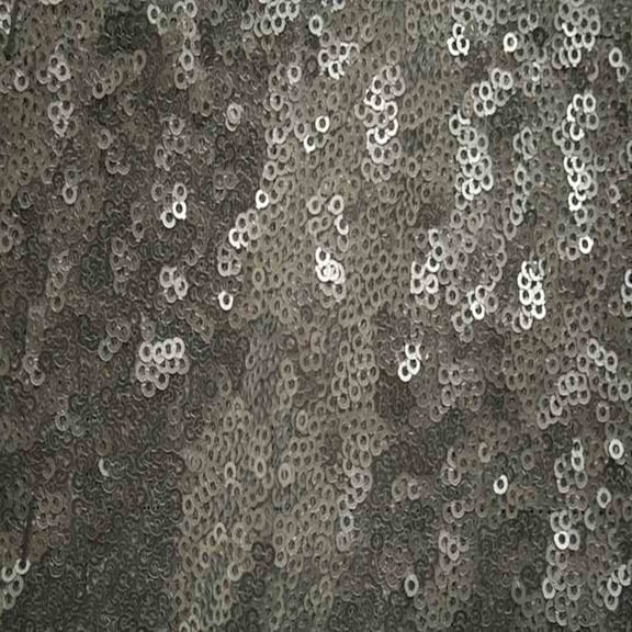 QUINCY Sequin Fabric on Mesh Material ,2-Way Stretch, 52 Inch. In Width, | Home Decor, Dull Silver / Cut by the Yard